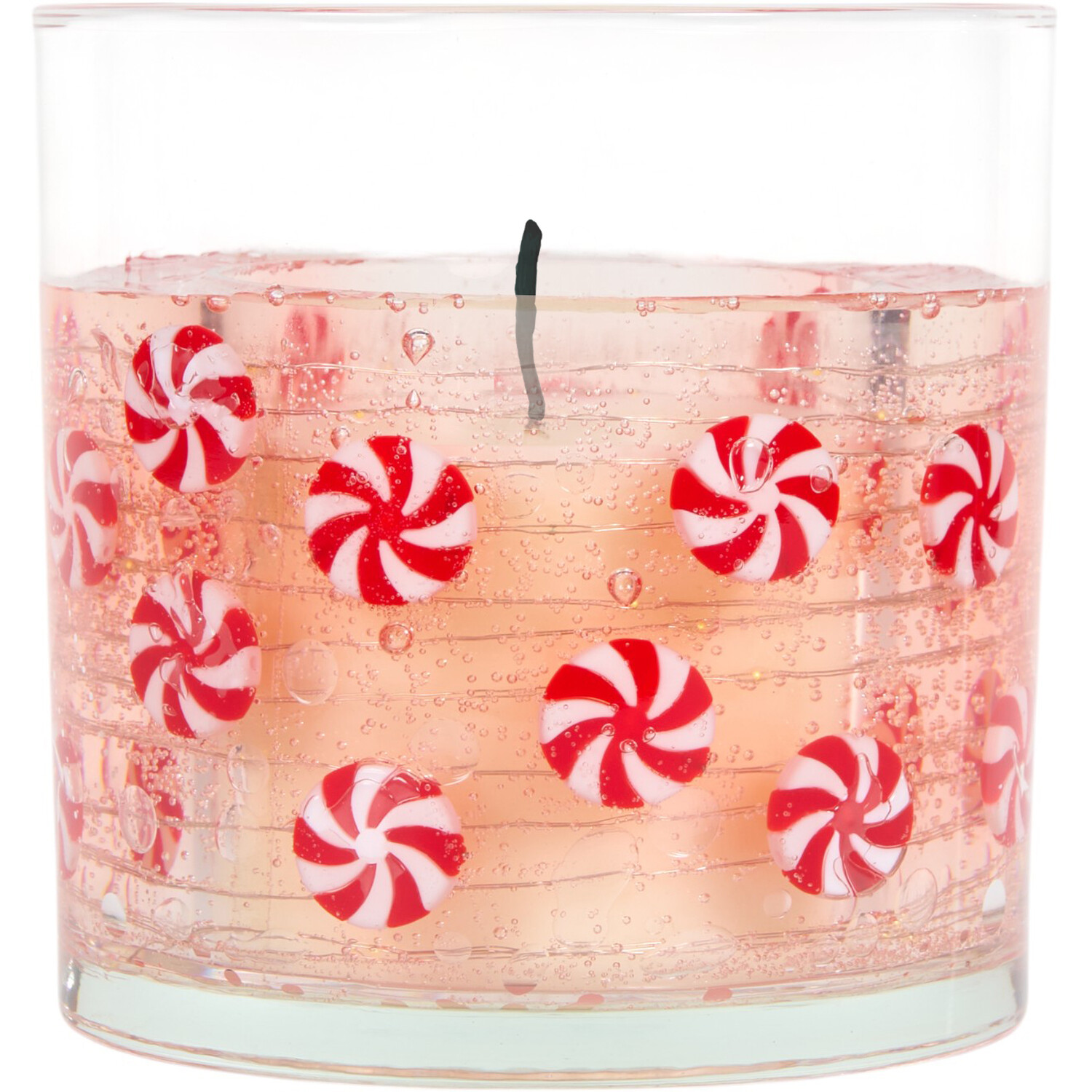 XL Candy Cane Glass LED Light Up Candle