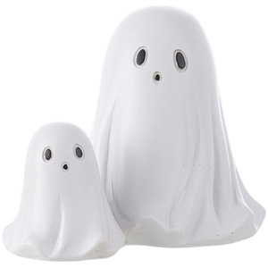 Lifeideas Halloween White Ghost Pair Statue Ornament