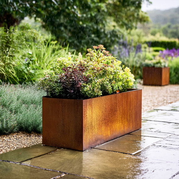 Pre Rusted Trough Planter 80cm x 30cm