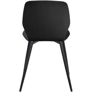 Black Pair of Carnaby Kitchen Dining Chairs Plastic Seat With Metal Legs shot 10472678