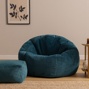 Icon Kingston XL Jumbo Cord Classic Dome Bean Bag and Footstool