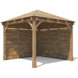 10x10ft Dunster House Wooden Walled Gazebo