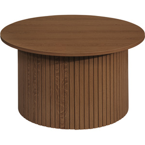Walnut Round Fluted Coffee Table Brown Axel Birlea shot 10910953