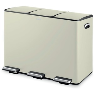 45L Recycling Pedal Bin 3X15L Cream