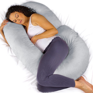 Light Grey C Shaped Pregnancy Pillow, Memory Foam Maternity Cushion Machine Washable shot 11213200