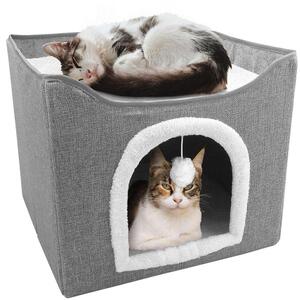 Large Cat House Foldable Pet Cave for Indoor Cats
