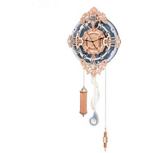Romantic Notes Wall Clock, 3D Wooden Puzzle, Mechanical Design