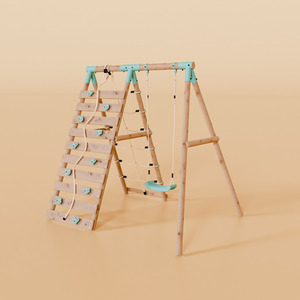 Single Swing Set with Climbing Wall  Shadowfern I