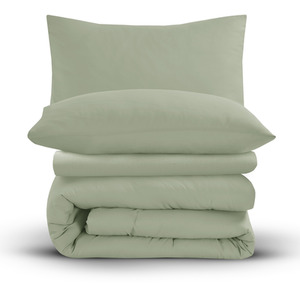 Sage / Single Soft Touch Plain Microfibre Duvet Cover and Pillowcase Set shot 11859799