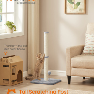 Cat Scratching Post, 85 cm Tall, L Sisal Scratcher for Kittens