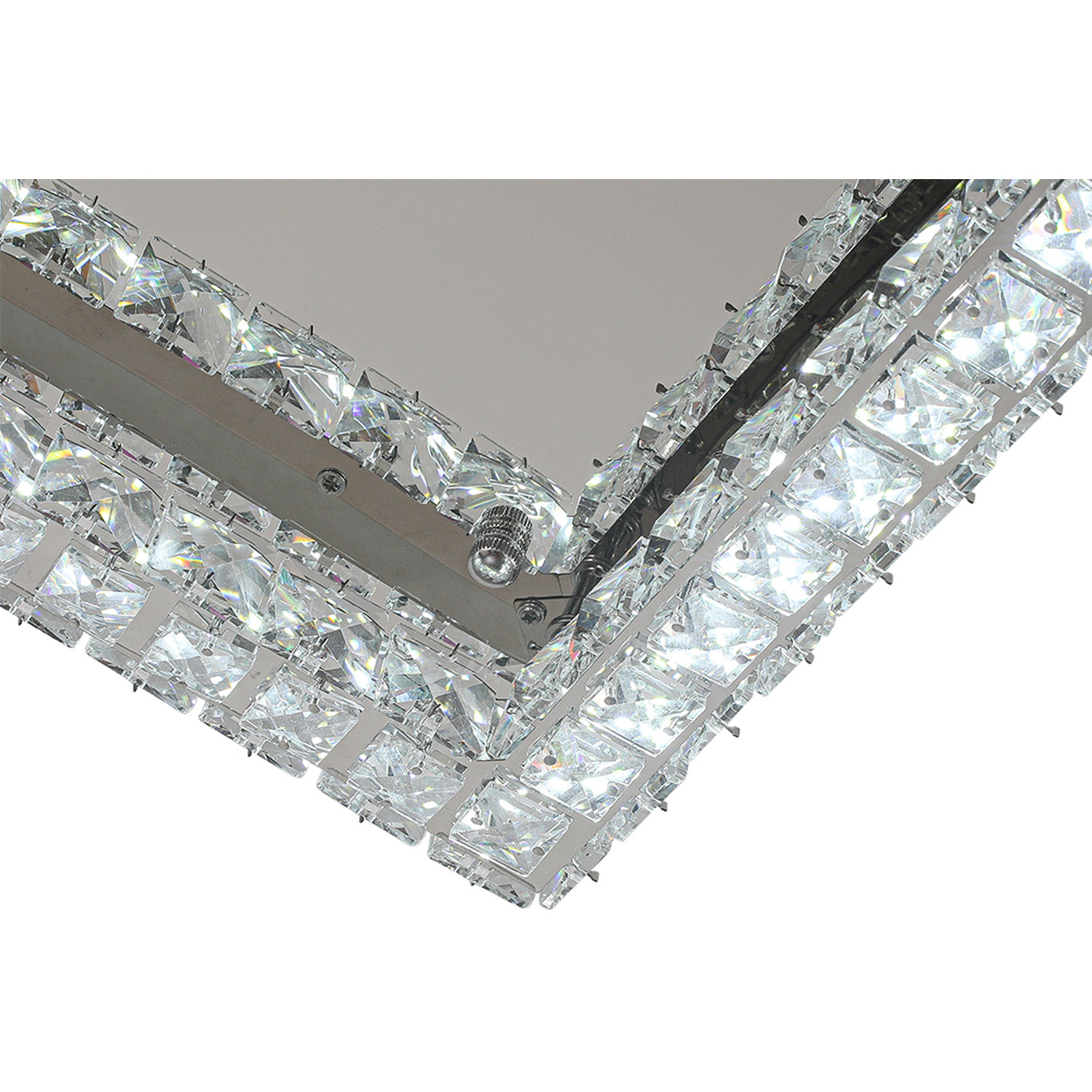 Modern Crystal Square Celling Light - Silver