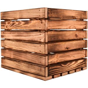 Snowdon Timber Flamed Wooden Storage Crate (L)37.5cm (W)33cm (H)32.5cm - 2 Pack