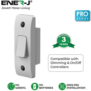Ener - J Wireless Kinetic Architrave Switch Battery Free 1 Gang White PRO Series