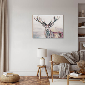 Noble Stag Sketched Effect Framed Canvas