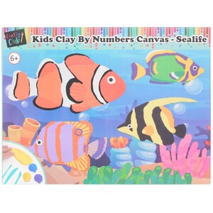 Kids Clay by Numbers Sealife Canvas