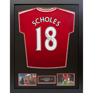 Paul Scholes Signed and Framed Manchester United Shirt