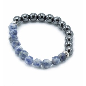 Faceted Gemstone Bracelet with Magnetic Sodalite - Sparkling Beaded Jewelry