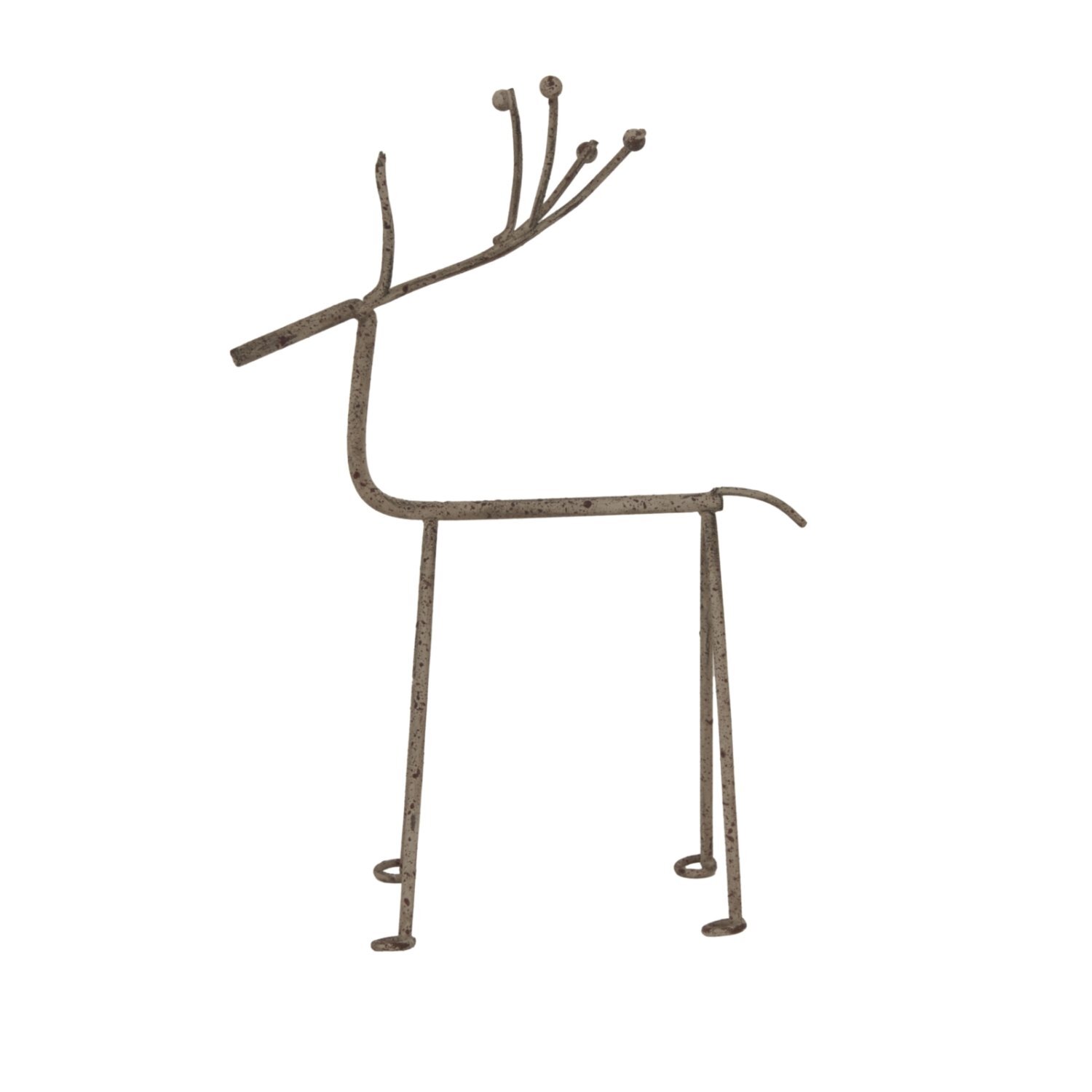 Image of Rustic Metal Reindeer Sculpture on Stand&hellip;