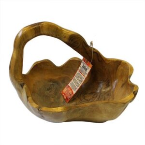 Handcrafted Teak Root Bowl Unique Natural Art Display Serving
