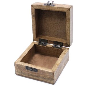 White Washed Wooden Box with Slavic Design Decorative Storage
