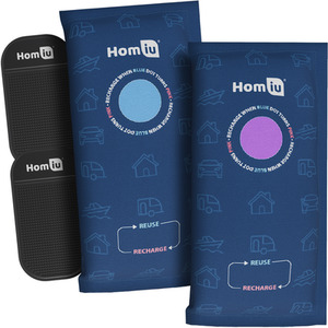 1kg (2 Pack) Reusable Car Dehumidifier Bag with Anti-Slip Mat, Moisture Absorber