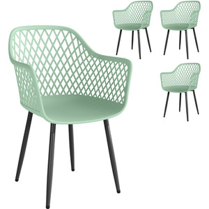 Outsunny Garden Chairs with Cut Out Back and Armrests