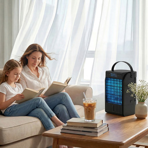 HOMCOM 4-in-1 Mini Air Cooler with RGB 7 LED Light, Cooling Fan