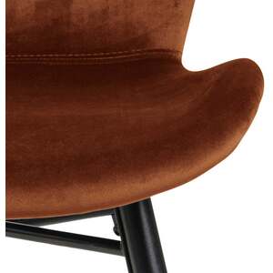 Set of 2 Acorn Copper Velvet-Effect Upholstered Dining Chairs with Matt Black Legs