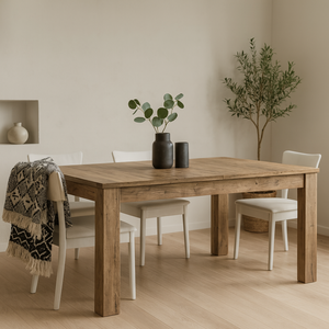 Wyld Haus Juniper Extending 6-Seater Chestnut Wood-Effect Dining Table
