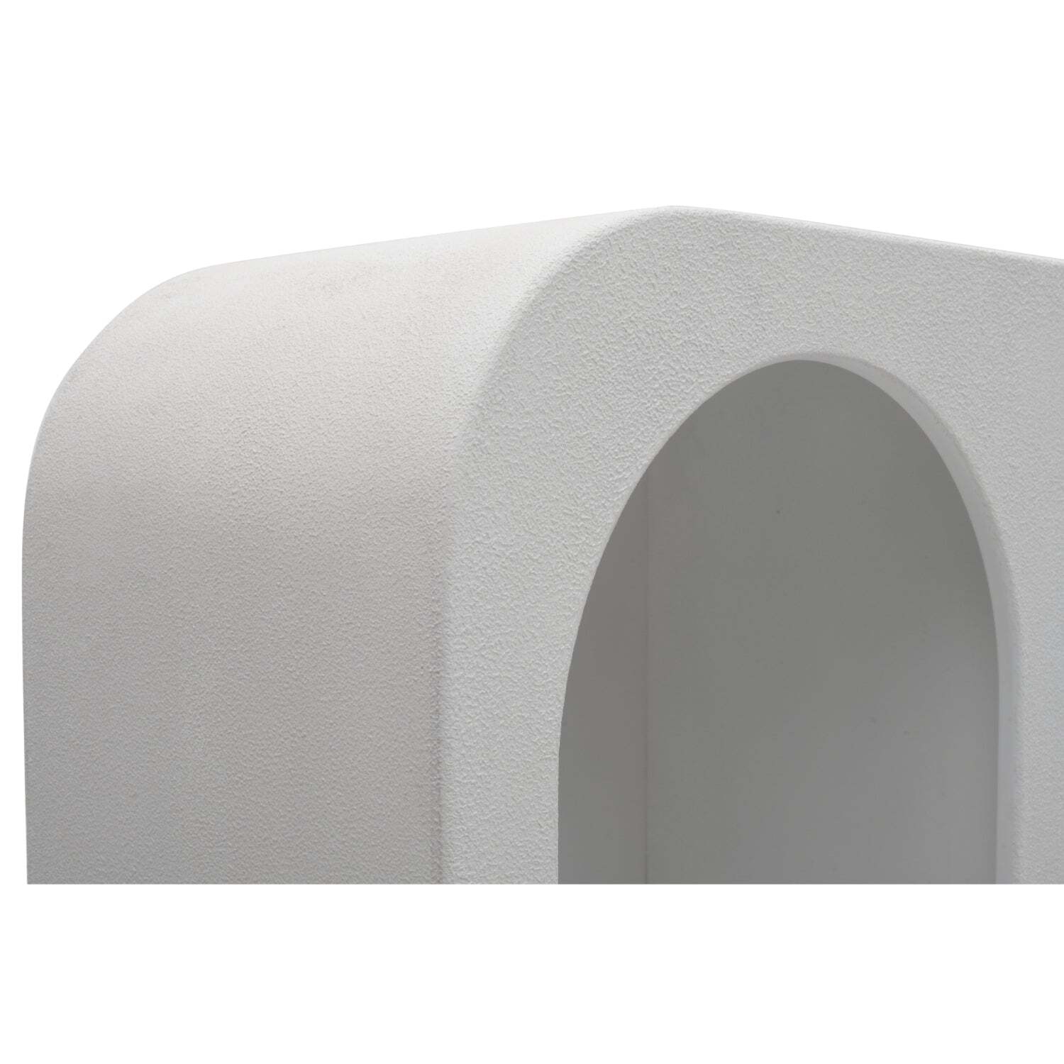 Wyld Haus Atlanta Tall White Sculptural Bookcase with Arched Open Shelving - Brown