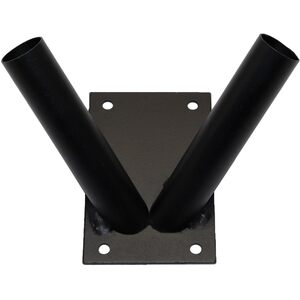 Double Flag Pole Holder - Wall Mounted Flag Pole Bracket, Galvanised
