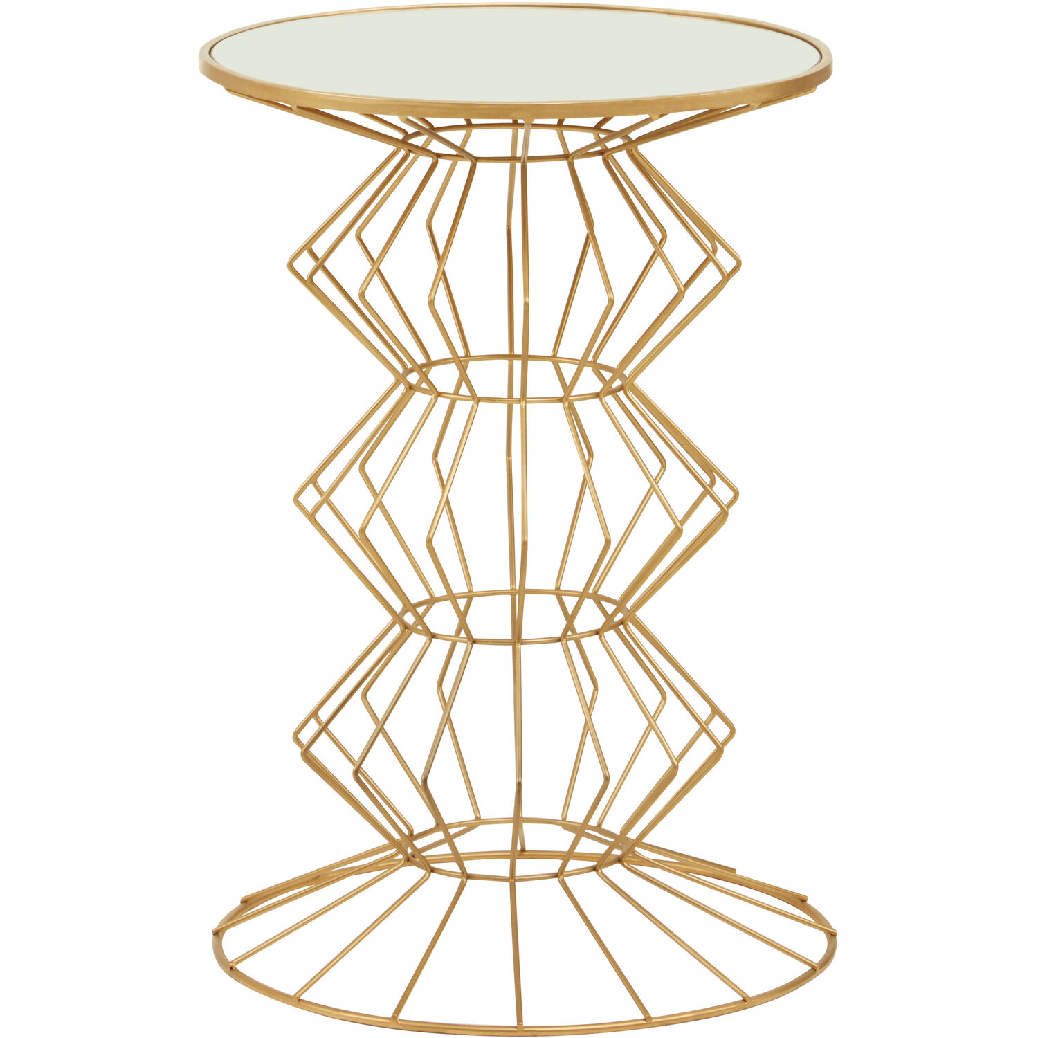 Yaxi Gold Finish Frame Table - Gold