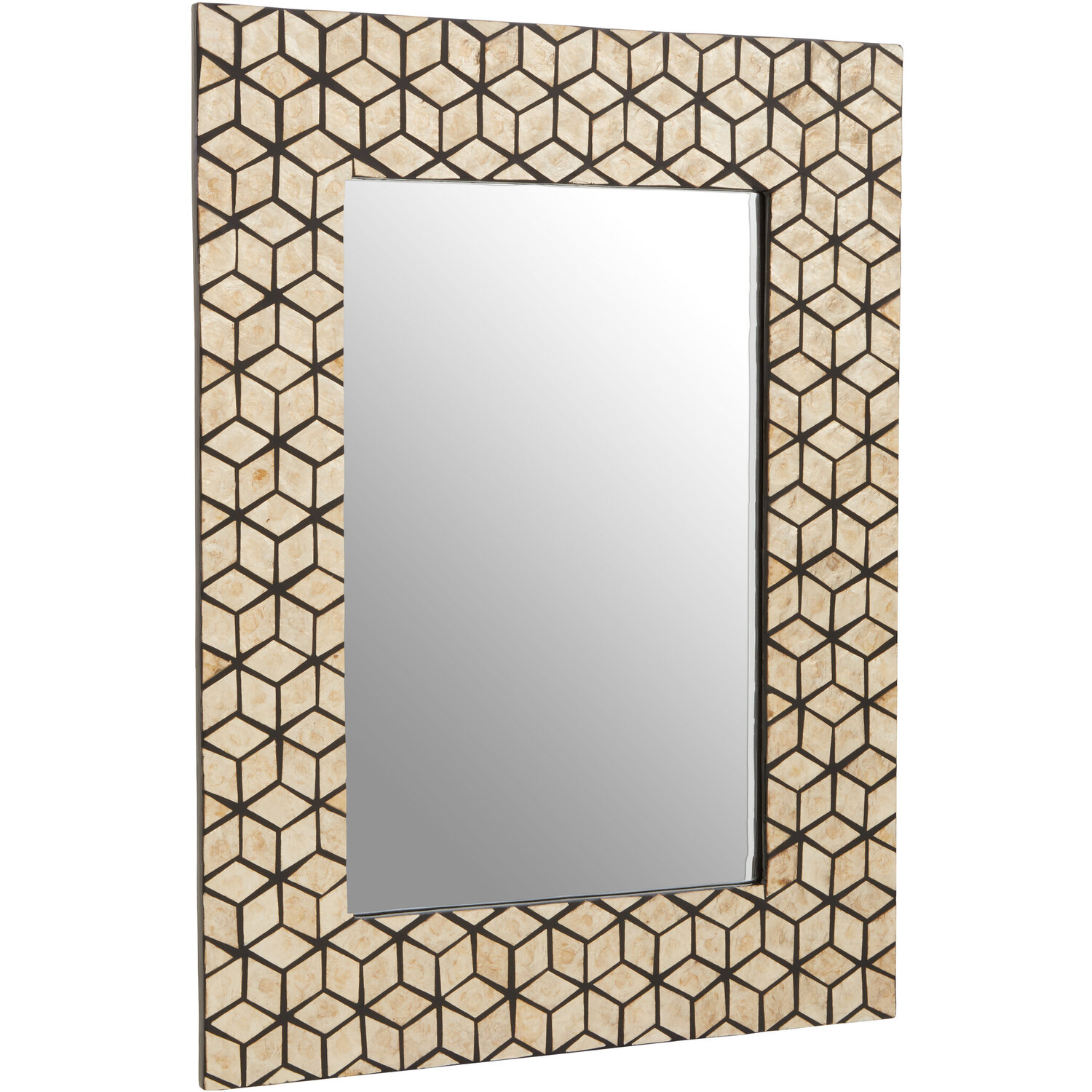 Sunburst Wooden Wall Mirror with Nail head - Gold