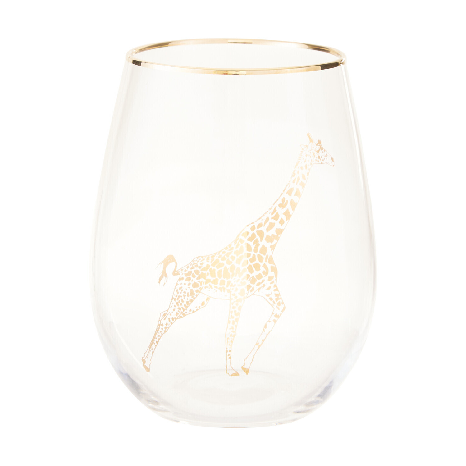 Nomi Gold Giraffe Curved Tumbler - Transparent