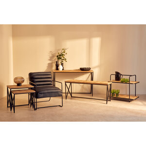 Kickford Parquet Fir Wood Trolley
