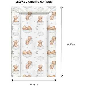 Deluxe Baby Changing Mat – Brown Bears Sleeping on Clouds