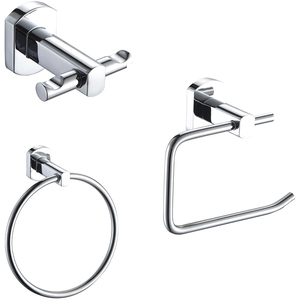 Showerdrape Admiralty Chrome Stainless Steel Wall Mounted 3 Piece Bathroom Accessory Set