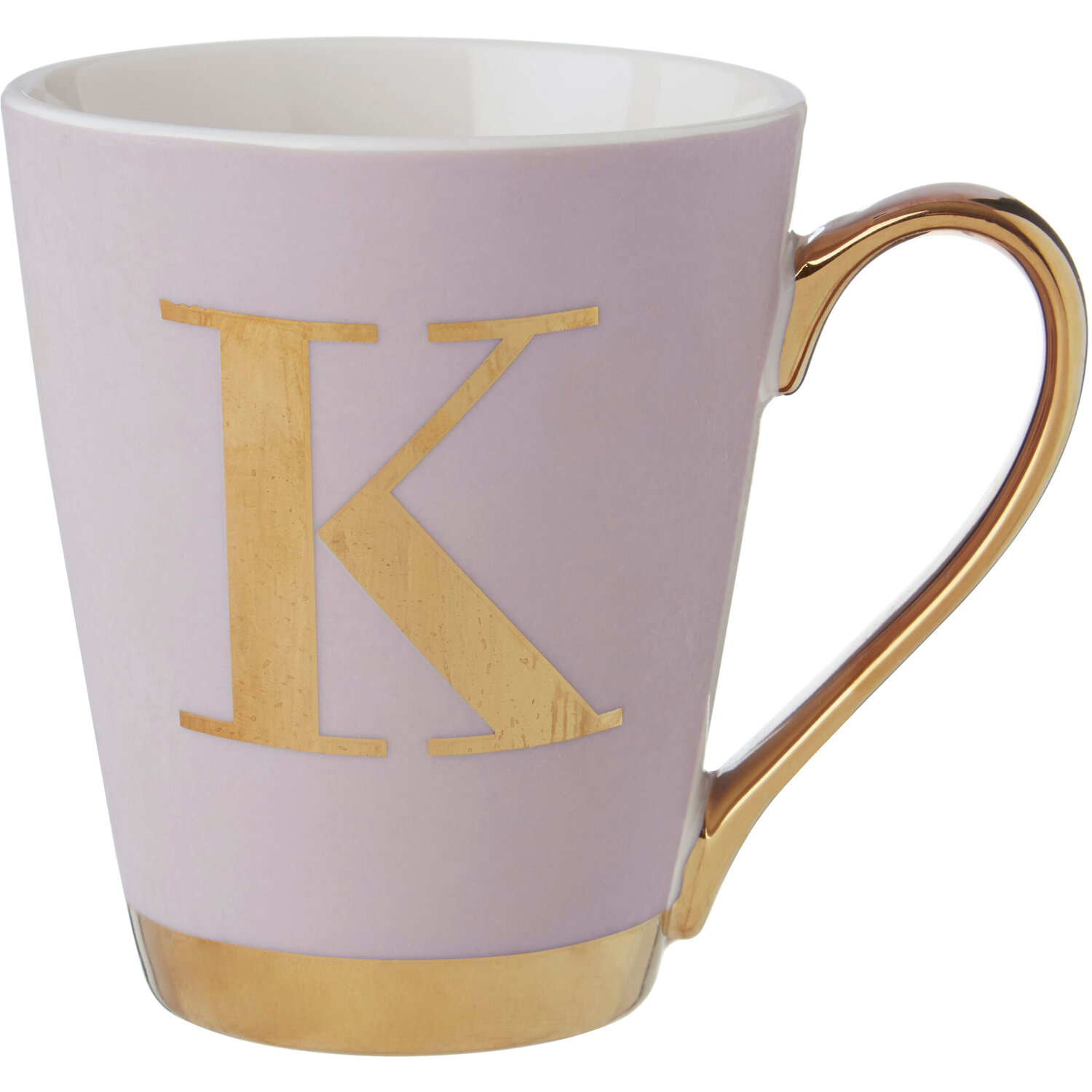Mimo Pastel Pink Frosted Deco K Letter Monogram Mug - Pink