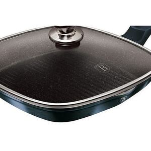 Berlinger Haus 28cm Square Aquamarine with Lid Grill Frying Pan - Grey