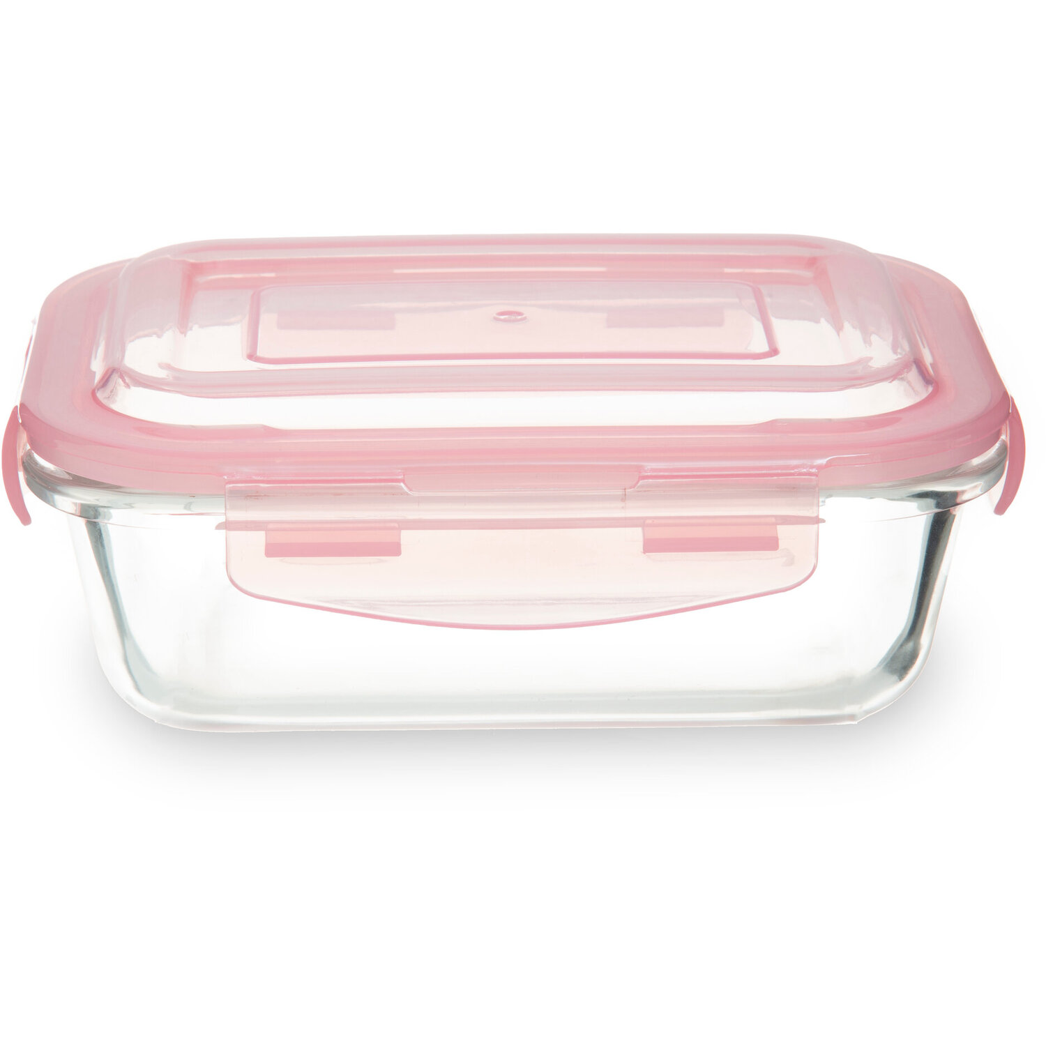 Premier Housewares Storage Containers 640ml Rectangular Glass Container Baby Food Storage Containers with Pink BPA-Free Lid Airtight Food Storage Solution, 13x7x18cm - Image 2