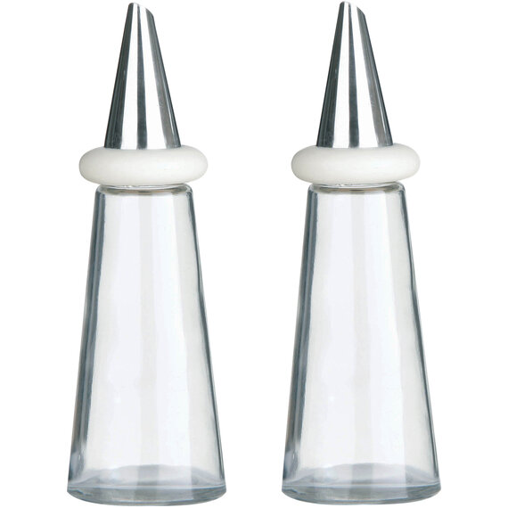 Cone Condiments Cream Plastic Oil and Vinegar Set