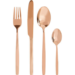 Avie 16 Piece Rose Gold Finish Cutlery Set