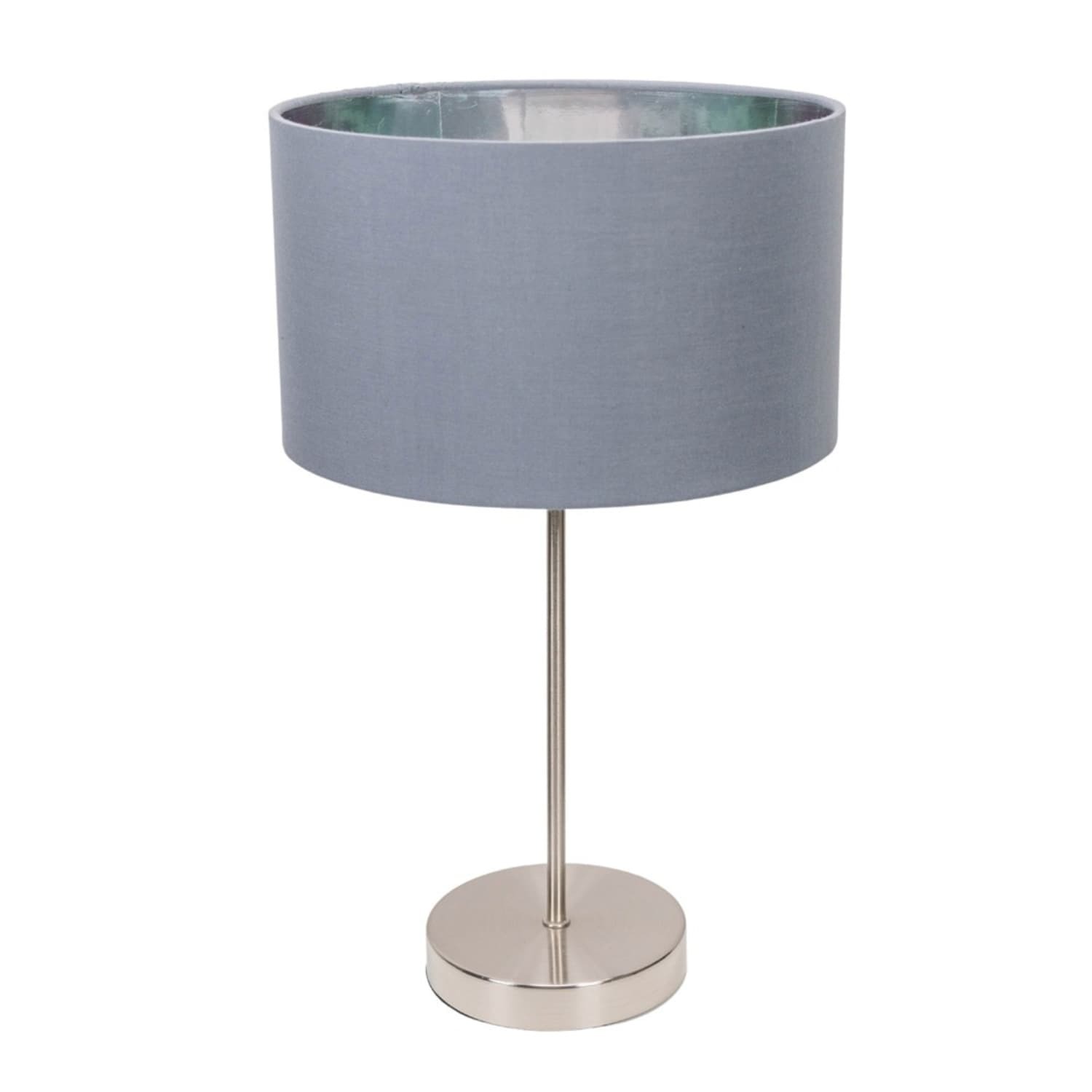 Valuelights Charlie Gold Table Lamp With Metallic Shade - Grey & Chrome / No