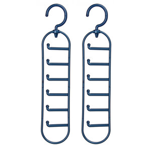 Set Of Two Indigo Plastic Tie Organiser