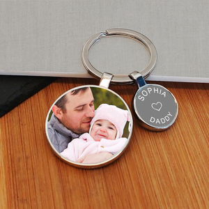 Personalised Loveheart Charm Photo Upload Key Ring