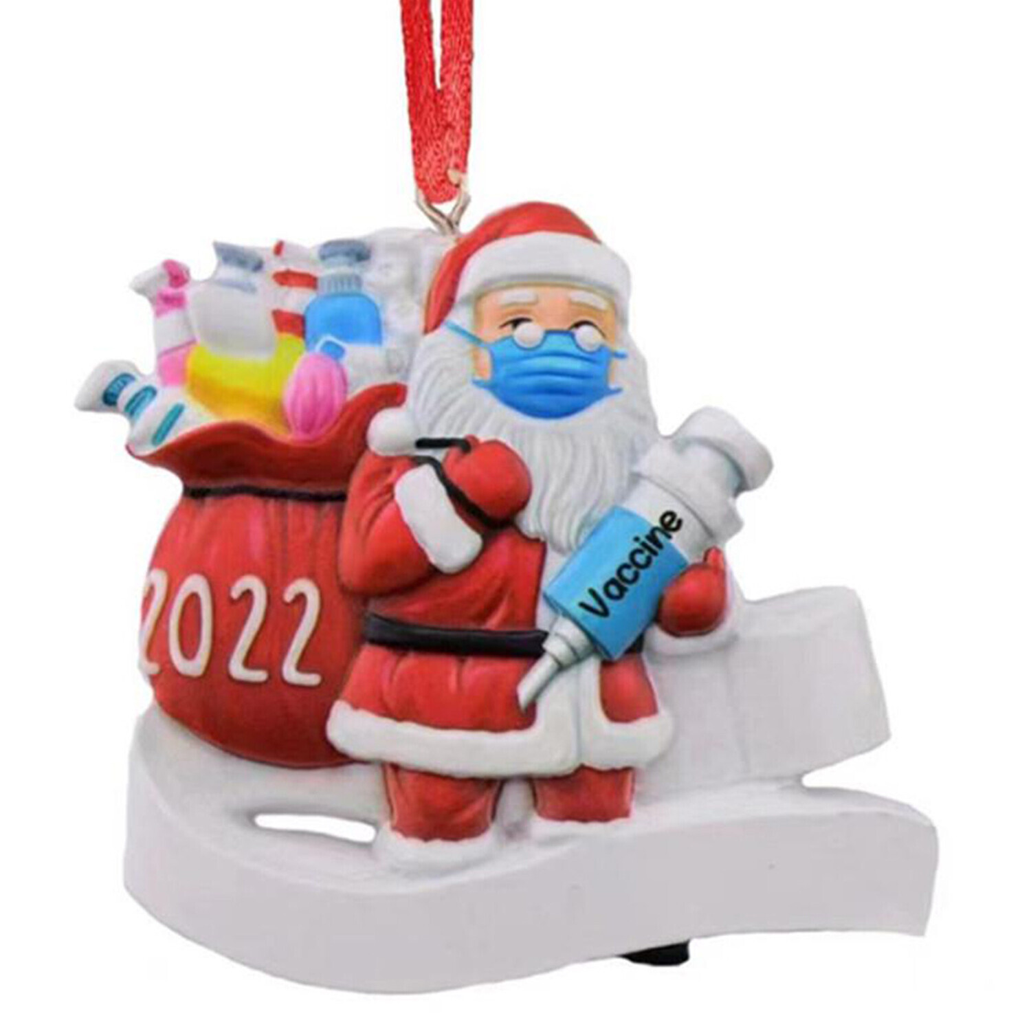 Resin Christmas Santa Claus Tree Ornaments - Red / 1