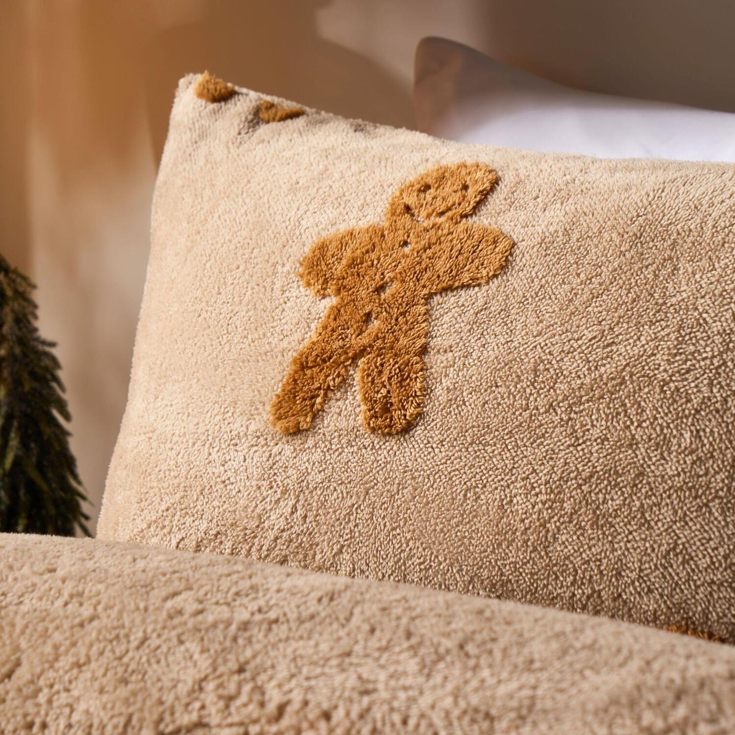 Ohs Tufted Gingerbread Man Teddy Duvet Cover Set - Natural / 1.35Kg