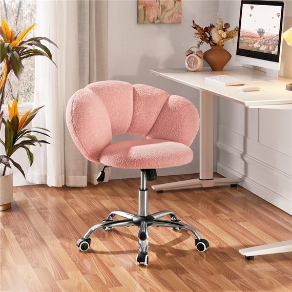 Adjustable Makeup Chair Desk Chair with Upholstered Backrest