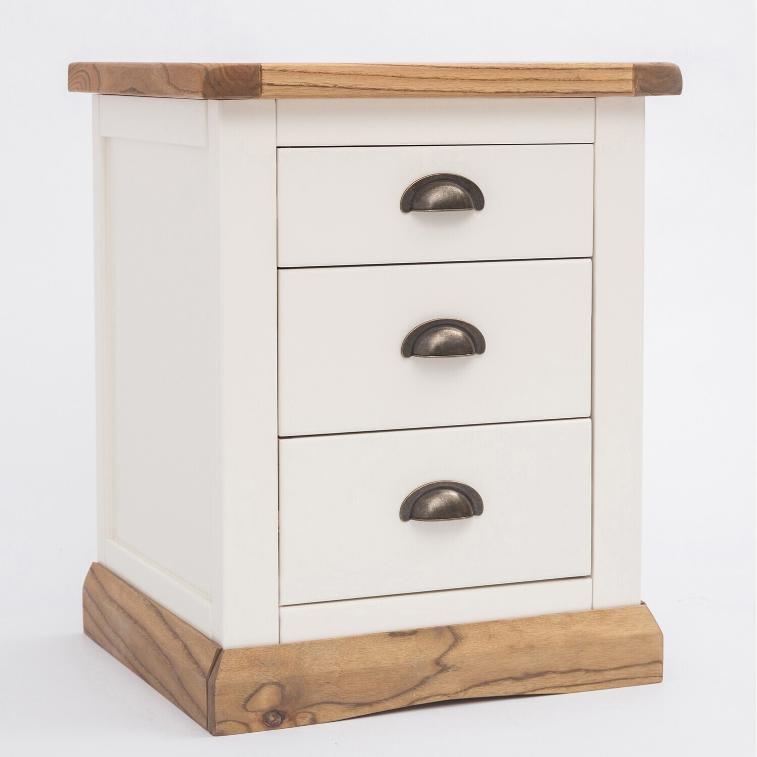 B&Q - Tropea 3 Drawer Bedside Table Brass Cup Handle - Image 2