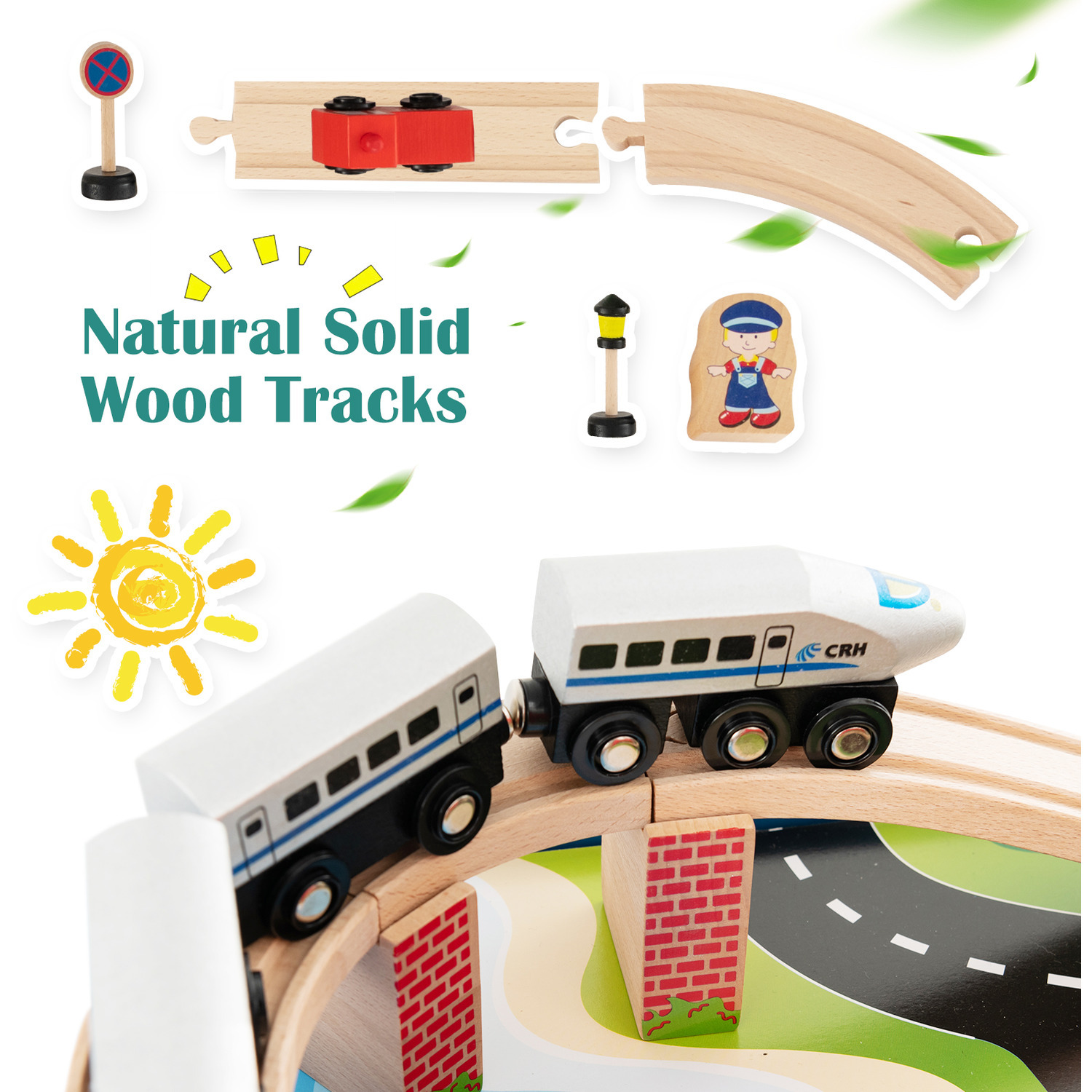 Kids Activity Table with Train Track Set